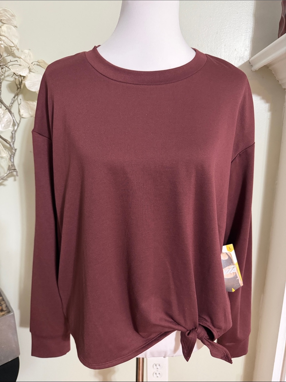 Avia Women's Long Sleeve Sweatshirt Wine - Picture 2 of 4